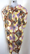 Load image into Gallery viewer, MARNI Yellow Brown Silk Flutter Collared Vneck Floral Light Summer Dress Small 38 2 4 6