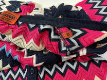 Load image into Gallery viewer, Vintage Missoni Italy Chevron Zigzag Knit Cardigan Fuchsia Navy IT 40 US 4 XS Small 2 4