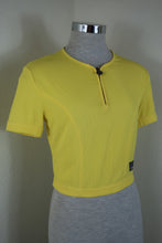 Load image into Gallery viewer, Rare Vintage GIANNI VERSACE Jeans Couture Lime Yellow Cropped Zip Top Shirt S M L 6 7 8