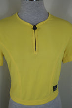Load image into Gallery viewer, Rare Vintage GIANNI VERSACE Jeans Couture Lime Yellow Cropped Zip Top Shirt S M L 6 7 8