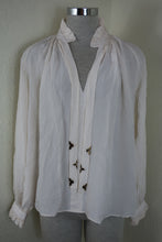 Load image into Gallery viewer, LOUIS VUITTON Japan Only Long Sleeve Metal Embellished Button SIlk Top Shirt Small 38 4 5 6
