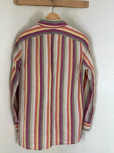 Load image into Gallery viewer, Louis Vuitton Striped Silk Cotton Blouse Top 40 M Quilted Padded Shoulder Cuff V-Neck Small Medium 6 7 8