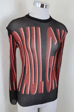 Load image into Gallery viewer, Vintage Rare JEAN PAUL GAULTIER Brown Black Logo Signatures Mesh Top Shirt Small Medium 4 6 7