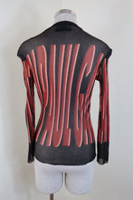 Load image into Gallery viewer, Vintage Rare JEAN PAUL GAULTIER Brown Black Logo Signatures Mesh Top Shirt Small Medium 4 6 7