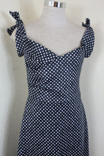 Load image into Gallery viewer, SALONI Black White Polkadots Maxi Cocktail Party Gown Dress Medium 6 7 8