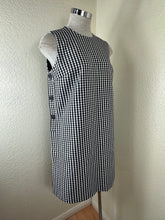 Load image into Gallery viewer, Christian Dior Black White Gingham Check Wool Silk Pinafore A-Line Mini Dress small 2 4