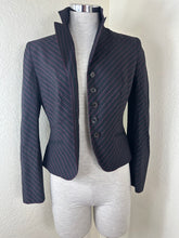 Load image into Gallery viewer, Vintage Moschino Couture Diagonal Pinstripe Blazer Jacket Black Pink Modern XS S 0 2 4