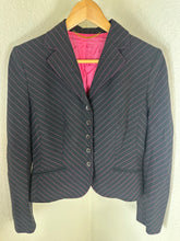 Load image into Gallery viewer, Vintage Moschino Couture Diagonal Pinstripe Blazer Jacket Black Pink Modern XS S 0 2 4