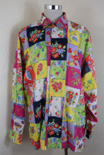 Load image into Gallery viewer, Versace Jeans Couture Vintage Men's Vibrant Patchwork Floral Print Cotton Button Up Shirt Large 8 10 12 14