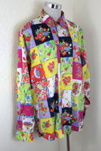 Load image into Gallery viewer, Versace Jeans Couture Vintage Men's Vibrant Patchwork Floral Print Cotton Button Up Shirt Large 8 10 12 14