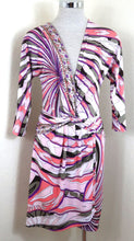 Load image into Gallery viewer, Vintage EMELIO PUCCI Embellished Pink Purple Open Front Dress Small 40 4 5 6