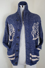 Load image into Gallery viewer, SDL 45R Blue Knitted JAPAN Cotton Button Sweater Sweatshirt Jacket Small 4 5 6