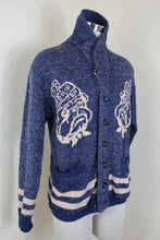 Load image into Gallery viewer, SDL 45R Blue Knitted JAPAN Cotton Button Sweater Sweatshirt Jacket Small 4 5 6