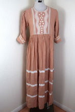 Load image into Gallery viewer, Label RITU KUMAR Brown Long 3/4 Sleeve Maxi Dress Small Medium 6 7 8