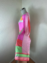 Load image into Gallery viewer, Vintage Leonard Paris Silk Jersey Asymmetrical Shift Dress Birds Print Size M 4 6