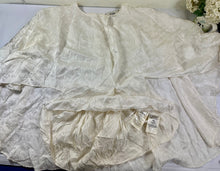 Load image into Gallery viewer, Fendi White Silk Jacquard Cursive Logo Cape Blouse IT 36 Xs S 0 2 4
