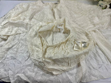 Load image into Gallery viewer, Fendi White Silk Jacquard Cursive Logo Cape Blouse IT 36 Xs S 0 2 4