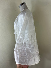 Load image into Gallery viewer, Fendi White Silk Jacquard Cursive Logo Cape Blouse IT 36 Xs S 0 2 4