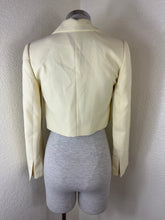 Load image into Gallery viewer, Rare GANNI Pale Banana Yellow Crop Blazer Jacket Eco Suiting – Size 32 (US 0) XS S 0 2