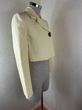 Load image into Gallery viewer, Rare GANNI Pale Banana Yellow Crop Blazer Jacket Eco Suiting – Size 32 (US 0) XS S 0 2