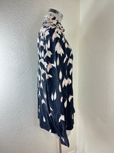 Load image into Gallery viewer, Valentino Garavani Silk Snowdrop Floral Print Blouse Black Ivory IT 44 US M 7 8