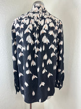 Load image into Gallery viewer, Valentino Garavani Silk Snowdrop Floral Print Blouse Black Ivory IT 44 US M 7 8