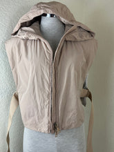 Load image into Gallery viewer, Weekend Max Mara LUXEPAD Cashmere Blend Hooded Puffer Vest Gilet Taupe Size Small S 0 2 4