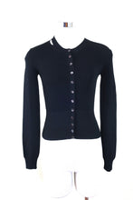 Load image into Gallery viewer, Vintage DOLCE & GABBANA Black KNit Ribbed Long SLeeve Button Down Crop Sweater Cardigan 40 6 7 8