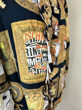 Load image into Gallery viewer, 90s Moschino Jeans Art Gallery Shirt Ruffle Framed Mona Lisa Picasso 46 Unisex S Man L Woman