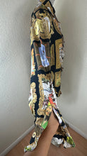 Load image into Gallery viewer, 90s Moschino Jeans Art Gallery Shirt Ruffle Framed Mona Lisa Picasso 46 Unisex S Man L Woman