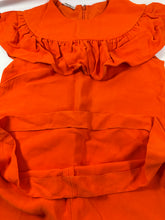 Load image into Gallery viewer, Miu Miu 2015 Vibrant Orange Ruffle Shift Mini Dress Size IT 38 US XS S 0 2 4