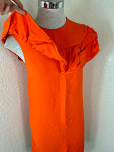 Load image into Gallery viewer, Miu Miu 2015 Vibrant Orange Ruffle Shift Mini Dress Size IT 38 US XS S 0 2 4