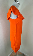 Load image into Gallery viewer, Miu Miu 2015 Vibrant Orange Ruffle Shift Mini Dress Size IT 38 US XS S 0 2 4