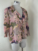 Load image into Gallery viewer, Zadig & Voltaire Toni Print Lurex Silk Blouse - Size Small Pink Shimmer 4 6