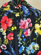 Load image into Gallery viewer, Escada Beni Floral Print Matelasse One-Button Jacket Blazer Black Size Small 38 4 6
