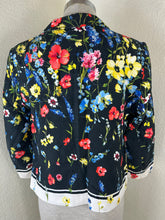 Load image into Gallery viewer, Escada Beni Floral Print Matelasse One-Button Jacket Blazer Black Size Small 38 4 6