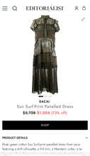 Load image into Gallery viewer, SACAI Sun and Surf Green Printed Panneled Midi Short Sleeve Maxi Dress XS Small 0 1 2