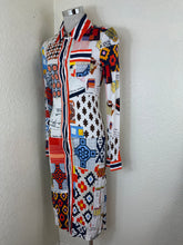 Load image into Gallery viewer, Tory Burch Laurence Patchwork Shirtdress David Hicks Runway Silk Blend XS 0 2