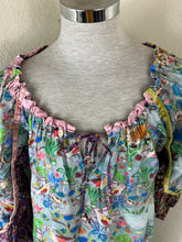 Load image into Gallery viewer, Rare TSUMORI CHISATO Japan Whimsical Woodland Fox Bird Cotton Maxi Dress Small Med 2 4