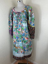Load image into Gallery viewer, Rare TSUMORI CHISATO Japan Whimsical Woodland Fox Bird Cotton Maxi Dress Small Med 2 4
