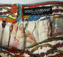 Load image into Gallery viewer, Dolce & Gabbana Carretto Siciliano Print Embossed Jacquard Mini Skirt XS Small 2 4