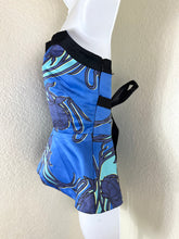 Load image into Gallery viewer, Emma Wallace Blue Floral Satin Marieanne Bustier Wrap Top Size US 2 / UK 6 Small