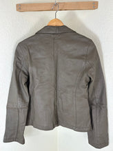 Load image into Gallery viewer, A.T Atsuro Tayama Leather Blazer Jacket Womens 38 Taupe Gray Genuine Sheepskin xs Small 0 2 4