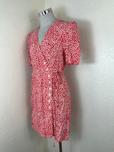 Load image into Gallery viewer, Rouje Paris Gabin Wrap Midi Dress Red Floral Ditsy Button Up Size FR 40 US Small M 6 8