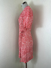 Load image into Gallery viewer, Rouje Paris Gabin Wrap Midi Dress Red Floral Ditsy Button Up Size FR 40 US Small M 6 8