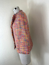 Load image into Gallery viewer, Vilagallo Multicolor Tweed Fringe Jacket Euro 38 US 6 Metallic Boucle Tropical