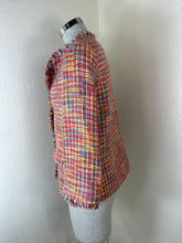 Load image into Gallery viewer, Vilagallo Multicolor Tweed Fringe Jacket Euro 38 US 6 Metallic Boucle Tropical