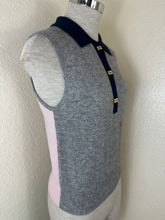Load image into Gallery viewer, GANNI Cashmere Mix Sleeveless Polo Knit Vest Frost Gray Pink Size S XS 0 2 4 Butterfly