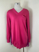 Load image into Gallery viewer, Sacai Luck 2014 SS Archival Fuchsia Pink Hybrid Silk Back Knit Top Sweater Small 2 4