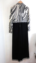Load image into Gallery viewer, Vintage MR DINO L. Magnin Zebra Print Black and White Jump Suit Lounger Small Med 6 7